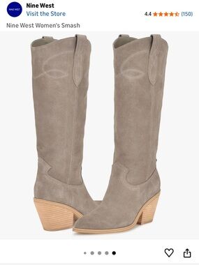 Nine West Smash western boot gray suede